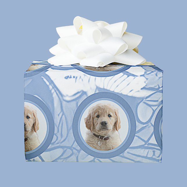 Light Blue Foto Pet Mama Oma Dog Lover Geschenk Geschenkpapier (Von Creator hochgeladen)