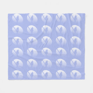 Light Blue Friedlich Nature Bird Silhouette Fleecedecke