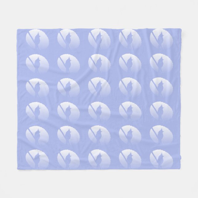 Light Blue Friedlich Nature Bird Silhouette Fleecedecke (Vorderseite (Horizontal))