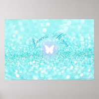 Light Blue Funkelnd Glitzer Butterfly Princess