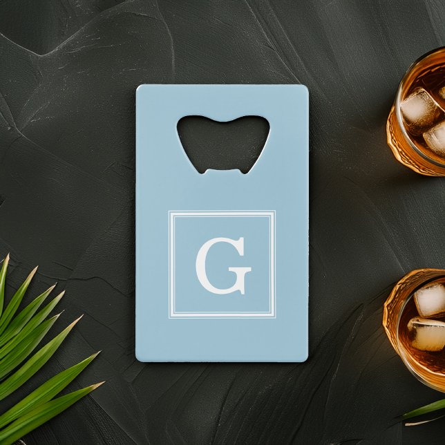 Light Blue Gerahmt Monogram Geldbeutel Flaschenöffner (Von Creator hochgeladen)