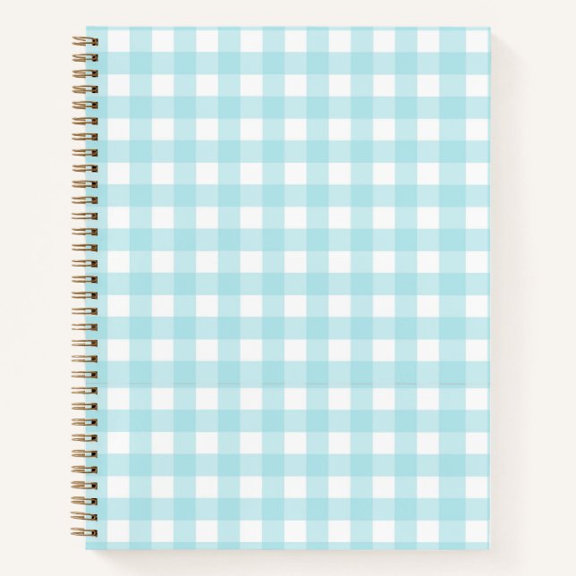 Light Blue Gingham Notebook Notizbuch (Vorderseite)