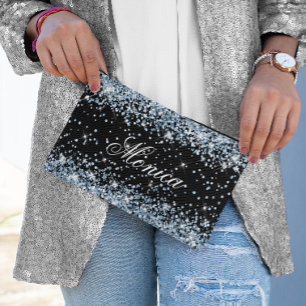 Light Blue Glitzern Black Zubehörtasche