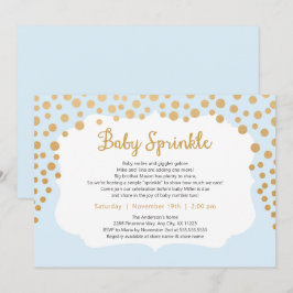Light Blue Gold Boy Baby Sprinkle laden ein, Baby Einladung