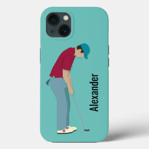 Light Blue Golfing Fall Case-Mate iPhone Case