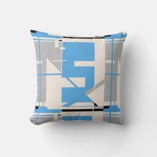 Light Blue Gray Black Beige Geometric Abstrakt Kissen