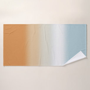 Light Blue Gray Rust Orange Badhandtuch Set