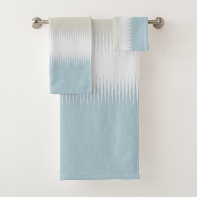 Light Blue Gray Rust Orange Badhandtuch Set (Insitu)