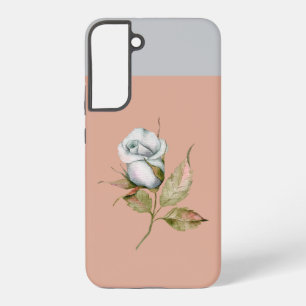 Light Blue Gray Single Rose Blume S21 Telefongehäu Samsung Galaxy Hülle