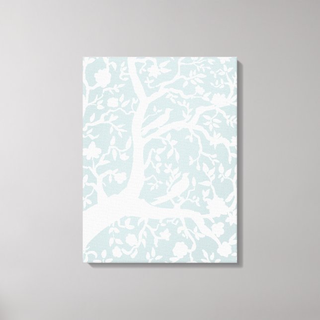 Light Blue Grosse Chinoiserie Leinwand (Vorderseite)