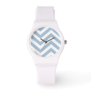 Light Blue Grunge Textured Zickzack Armbanduhr