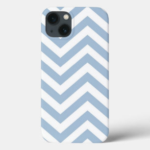 Light Blue Grunge Textured Zickzack iPhone 13 Hülle