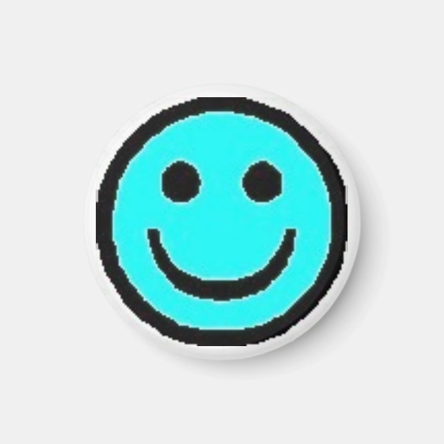 Light Blue Happy Face Magnet (Vorne)