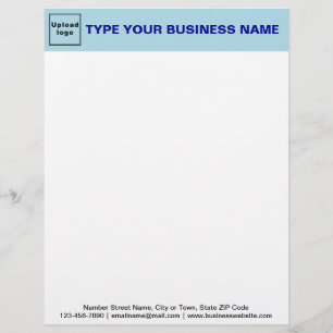 Light Blue Header und Black Text Footer Business Briefbogen