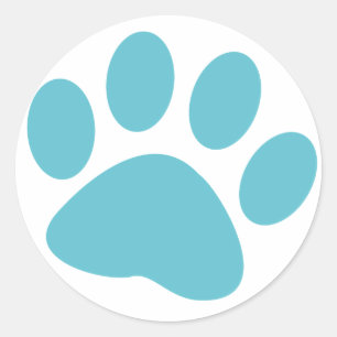 Light Blue Hund Animal Pag Print Runder Aufkleber