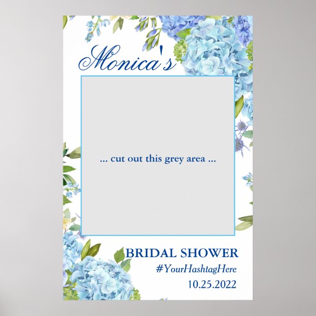 Light Blue Hydrangea Brautparty Foto Prop Poster (Vorne)