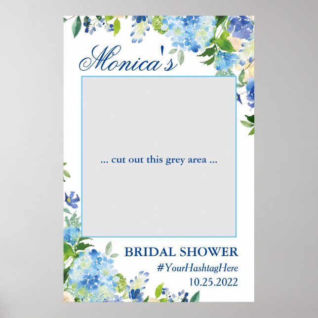 Light Blue Hydrangea Brautparty Foto Prop Poster (Vorne)