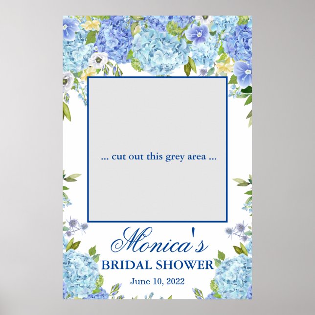 Light Blue Hydrangea Brautparty Foto Prop Poster (Vorne)