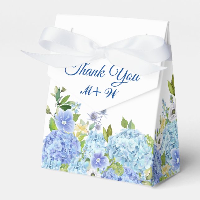Light Blue Hydrangea Floral Gift Gastgeschenk Hoch Geschenkschachtel (Vorderseite)
