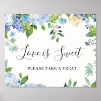 Light Blue Hydrangea Liebe ist Sweet Poster