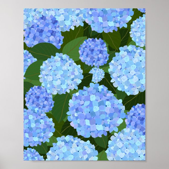 Light Blue Hydrangeas Poster (Vorne)