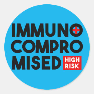 Light Blue Immunokompromittiert hohes Risiko Runder Aufkleber