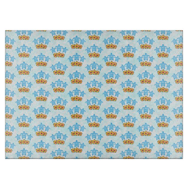 Light Blue Island Tribal Green Sea Turtles Schneidebrett (Vorderseite)