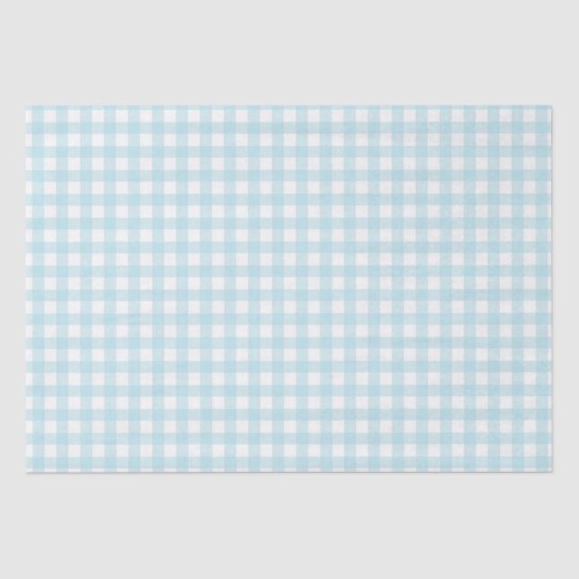 Light Blue Kariert Seidenpapier (Vorderseite)