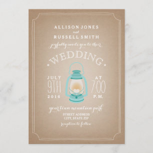 Light Blue Lantern Cardstock Inspiriert Camp Hochz Einladung