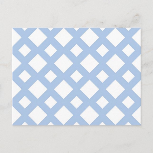 Light Blue Lattice auf Weiß Postkarte (Vorderseite)