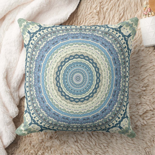 Light Blue Lavender Mandala Kissen (Decke)