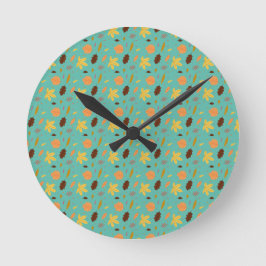 Light Blue Leaaf Wall Clock Runde Wanduhr