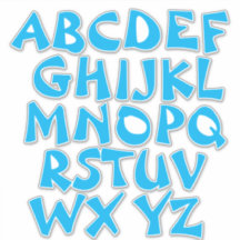 Light Blue Letters White Alphabet Wall