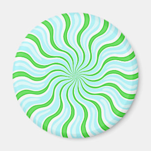 Light Blue & Limon Psychedelic Stripe Magnet