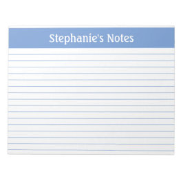 Light Blue Lined 11 x 8,5 Landschaft Personalisier Notizblock