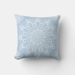 Light Blue Mandala Blume Kissen