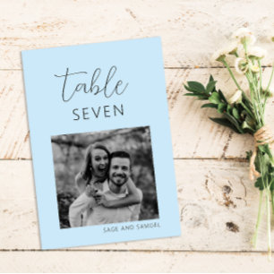 Light Blue Minimal Wedding Tischnummern