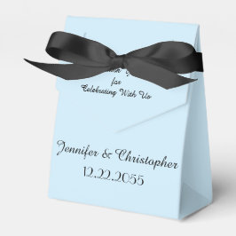 Light Blue Minimalistisch Wedding Party Name und D Geschenkschachtel