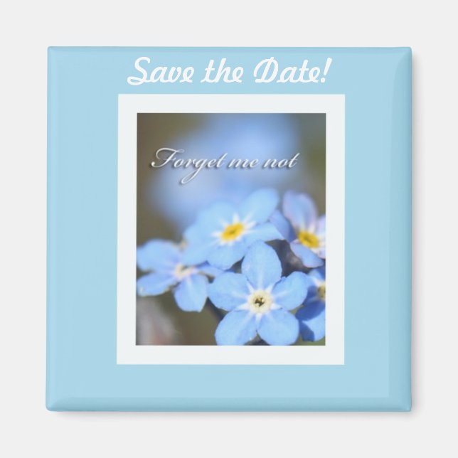 Light Blue mit vergessenen Me Nots Magnet (Vorne)
