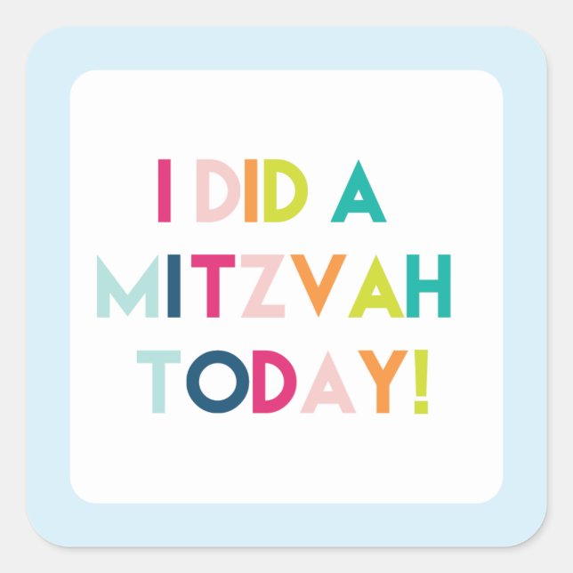 Light Blue Mitzvah Sticker (Vorderseite)