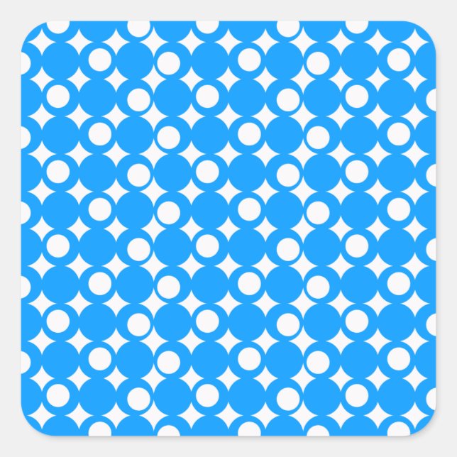 Light Blue Mod Ball Design @ Emporio Moffa Quadratischer Aufkleber (Vorderseite)