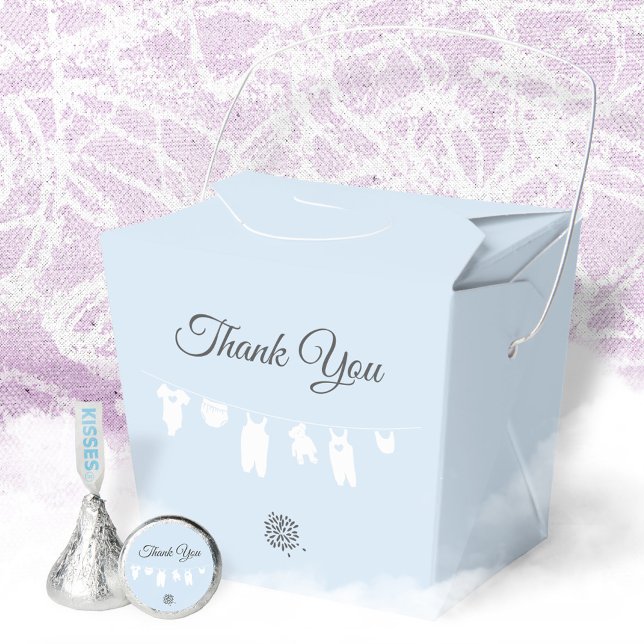 Light Blue Modern Baby Boy Dusche Geschenkschachtel (Minimalist Soft Blue Baby Boy Shower Thank You Favor Boxes ©Susanne Sachers - Sunny Mind Design 🌞)