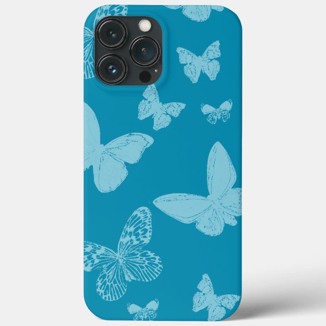 Light Blue Monarch Butterfells Case-Mate iPhone Hülle (Rückseite)