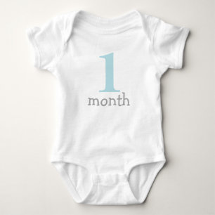 Light Blue Monthly Baby Strampler