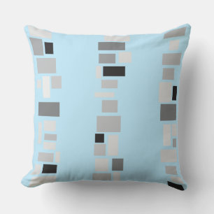 Light Blue MOSIAC TILES DESIGN Retro Throw Kissen