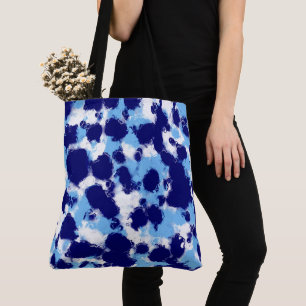Light Blue, Navy und White Abstrakt Tasche