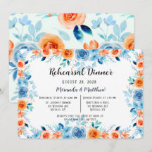 Light Blue Orange Paint Peony Probe Dinner