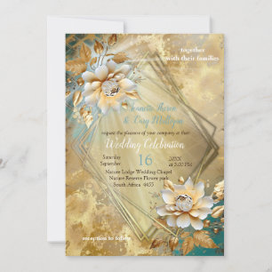 Light Blue Palette auf Gold Barogue Design Einladung