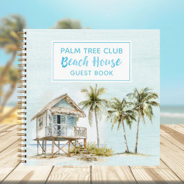 Light Blue Palm TreeS Beach House Gästebuch Notizbuch