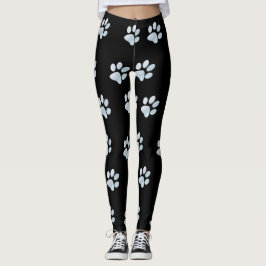 Light Blue Paw Prints Leggings